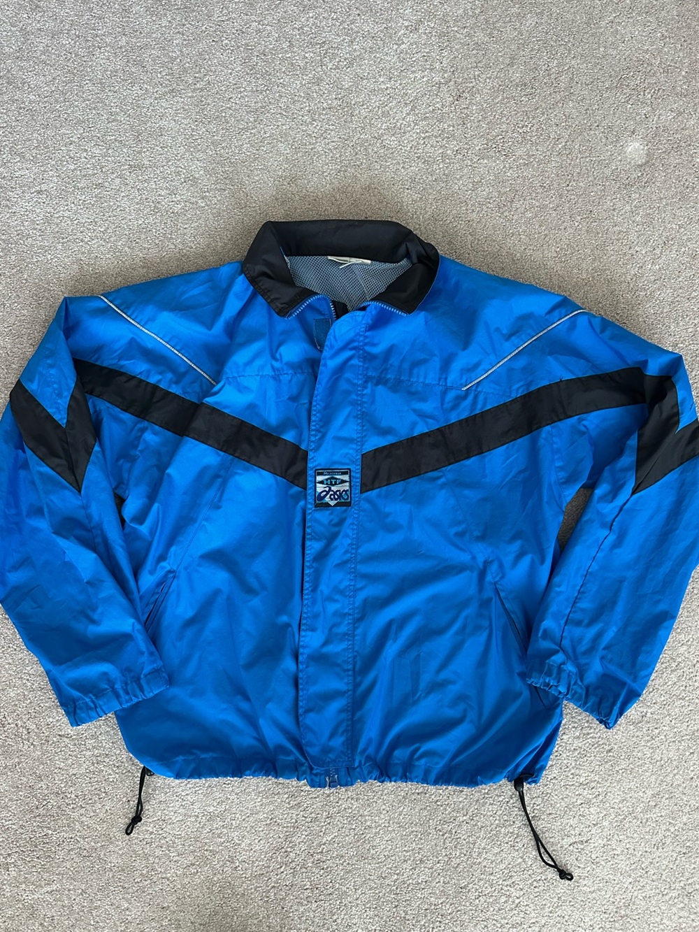 Asics Blue Windbreaker Jacket with Black Accents